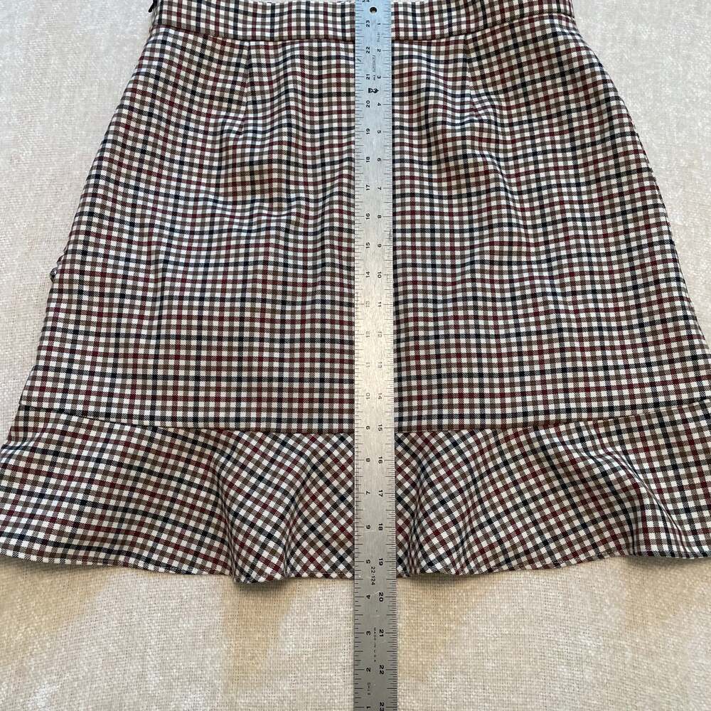 Brooks Brothers Plaid Ruffle Mini Skirt Sz8 - Picture 5 of 8